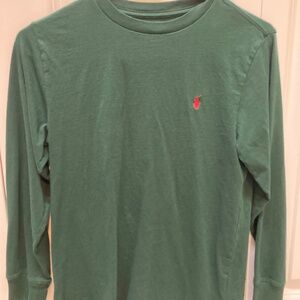 Polo Ralph Lauren boys medium (10-12) forest green long sleeve cotton tee.